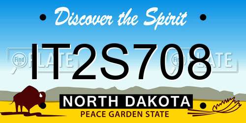 IT2S708 North Dakota License Plate