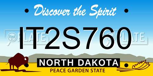 IT2S760 North Dakota License Plate