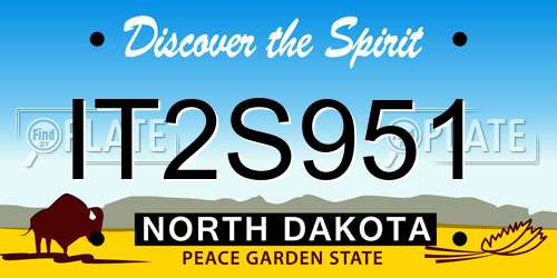 IT2S951 North Dakota License Plate