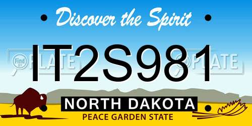 IT2S981 North Dakota License Plate