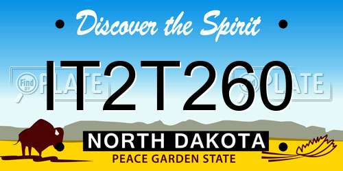 IT2T260 North Dakota License Plate
