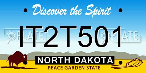 IT2T501 North Dakota License Plate