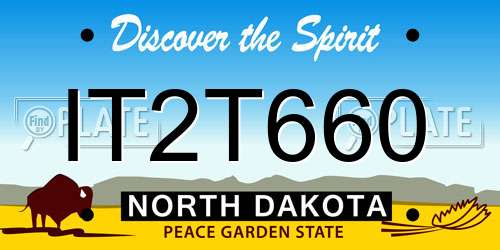 IT2T660 North Dakota License Plate