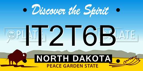 IT2T6B North Dakota License Plate
