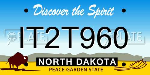 IT2T960 North Dakota License Plate