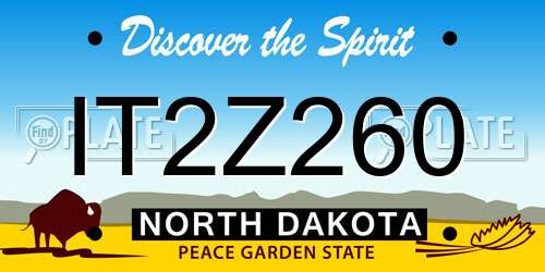 IT2Z260 North Dakota License Plate