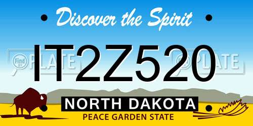 IT2Z520 North Dakota License Plate