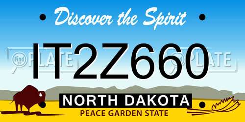 IT2Z660 North Dakota License Plate