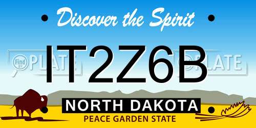 IT2Z6B North Dakota License Plate