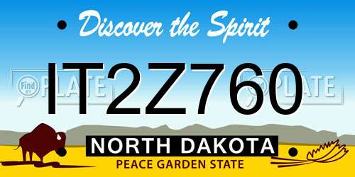 IT2Z760 North Dakota License Plate