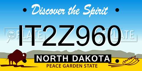 IT2Z960 North Dakota License Plate