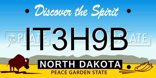 IT3H9B North Dakota License Plate