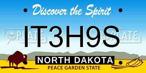 IT3H9S North Dakota License Plate