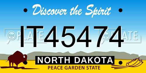 IT45474 North Dakota License Plate