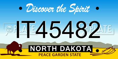IT45482 North Dakota License Plate