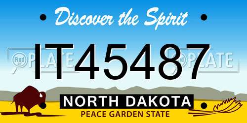 IT45487 North Dakota License Plate