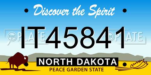 IT45841 North Dakota License Plate