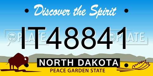 IT48841 North Dakota License Plate