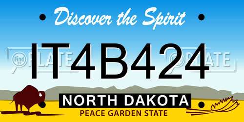 IT4B424 North Dakota License Plate