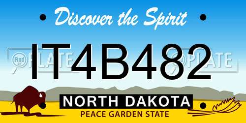 IT4B482 North Dakota License Plate