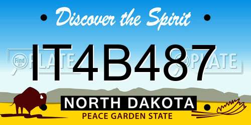 IT4B487 North Dakota License Plate