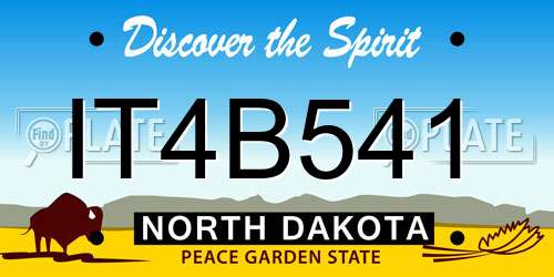 IT4B541 North Dakota License Plate