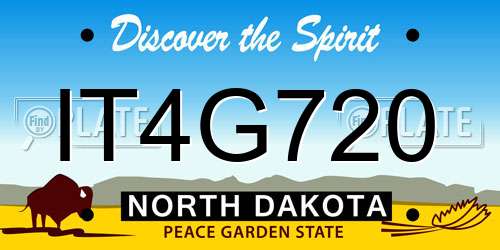 IT4G720 North Dakota License Plate