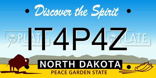 IT4P4Z North Dakota License Plate