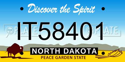 IT58401 North Dakota License Plate