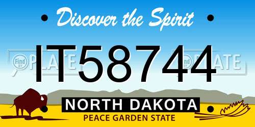 IT58744 North Dakota License Plate