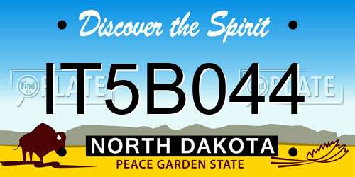 IT5B044 North Dakota License Plate