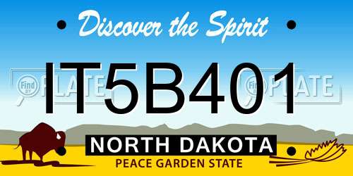 IT5B401 North Dakota License Plate