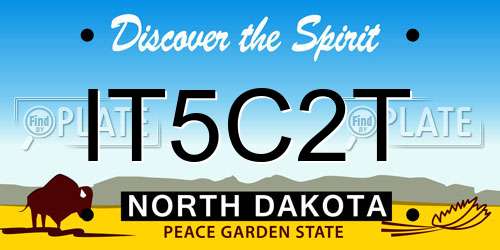 IT5C2T North Dakota License Plate