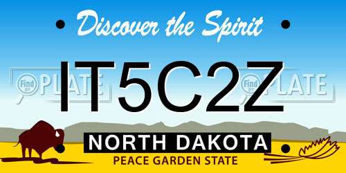 IT5C2Z North Dakota License Plate