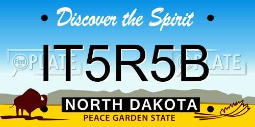 IT5R5B North Dakota License Plate