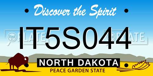 IT5S044 North Dakota License Plate