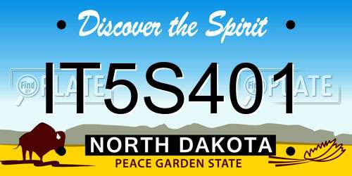 IT5S401 North Dakota License Plate