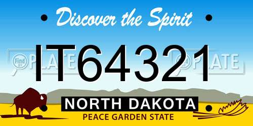 IT64321 North Dakota License Plate