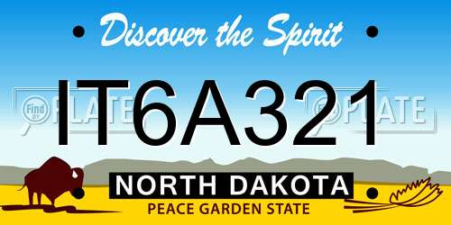 IT6A321 North Dakota License Plate