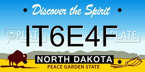 IT6E4F North Dakota License Plate