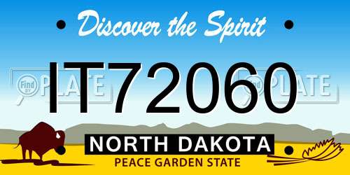 IT72060 North Dakota License Plate
