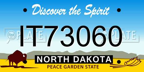 IT73060 North Dakota License Plate