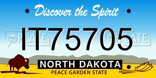 IT75705 North Dakota License Plate