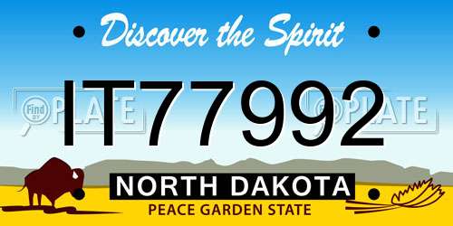 IT77992 North Dakota License Plate