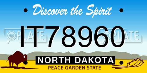 IT78960 North Dakota License Plate