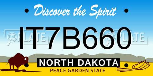 IT7B660 North Dakota License Plate