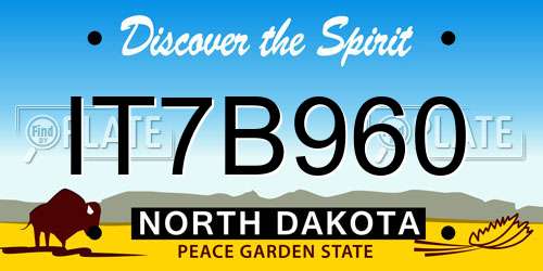 IT7B960 North Dakota License Plate