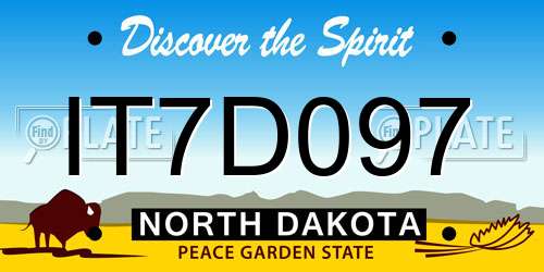 IT7D097 North Dakota License Plate