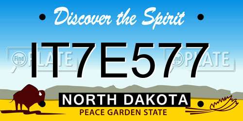 IT7E577 North Dakota License Plate