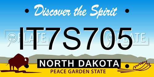 IT7S705 North Dakota License Plate